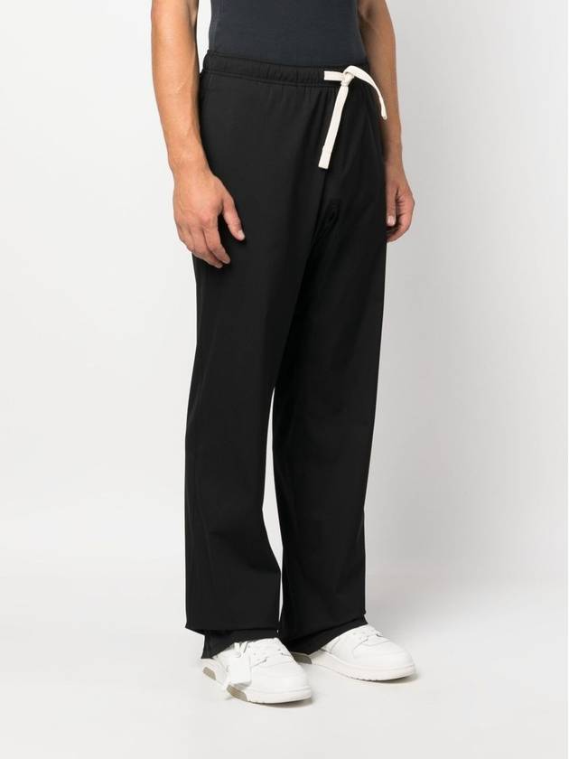 Embroidered Logo Drawstring Straight Pants Black - PALM ANGELS - BALAAN 3