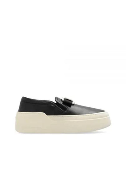 Vara Bow Plate Slip-Ons Black - SALVATORE FERRAGAMO - BALAAN 2