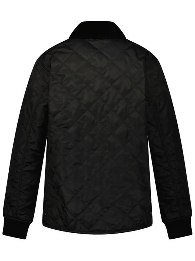 Kids Corduroy Collar Diamond Quilted Jacket Black - BURBERRY - BALAAN 4