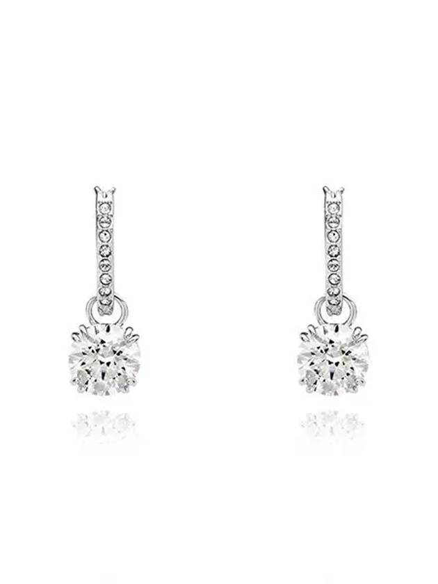 Constella Crystal Drop Earrings White Silver - SWAROVSKI - BALAAN 4