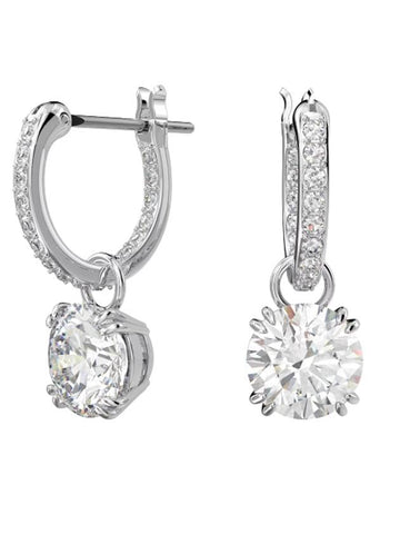 Constella Crystal Drop Earrings White Silver - SWAROVSKI - BALAAN 1