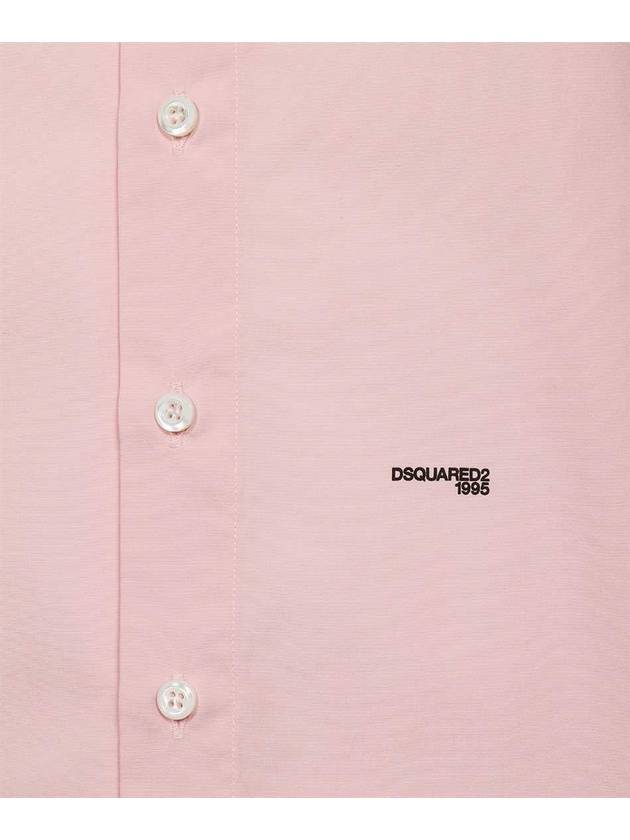 Men's Logo Long Sleeve Shirt Pink - DSQUARED2 - BALAAN 4