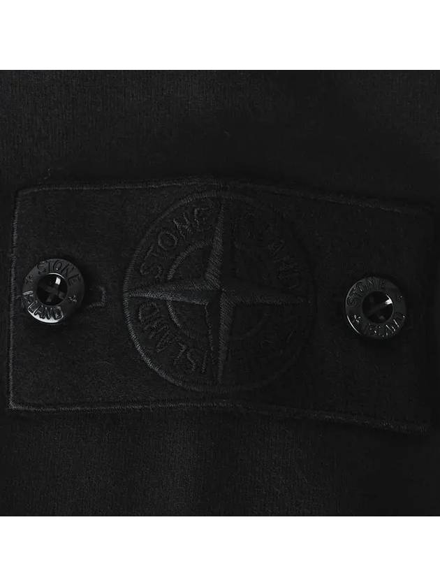 Logo Patch Stretch Cotton Hoodie Black - STONE ISLAND - BALAAN 5