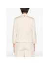 Round Collar Single Breasted Blazer Jacket Beige - THOM BROWNE - BALAAN 4