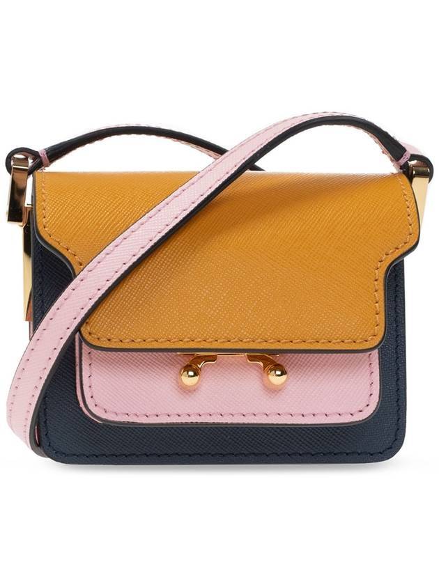 Saffiano Trunk Small Cross Bag Orange Pink - MARNI - BALAAN 1