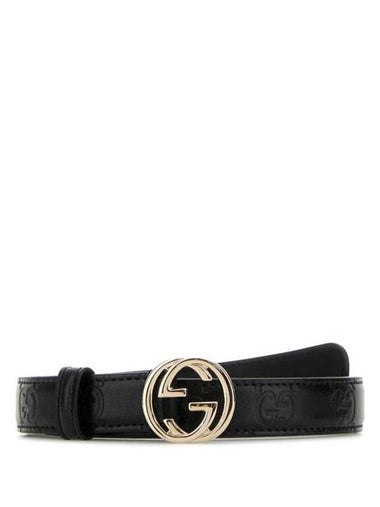 Interlocking G Buckle Leather Belt Black - GUCCI - BALAAN 1