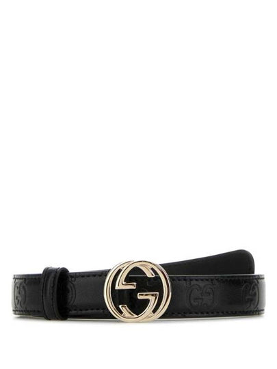 Interlocking G Buckle Leather Belt Black - GUCCI - BALAAN 2