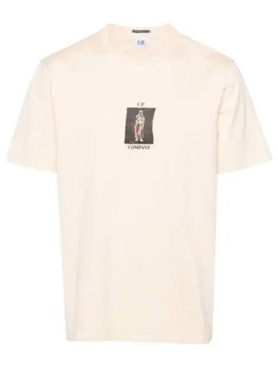 30/2 Mercerized Jersey Twisted Graphic Short Sleeve T-Shirt Beige - CP COMPANY - BALAAN 2