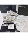 Fabric Laminated Low Top Sneakers Silver - CHANEL - BALAAN 4