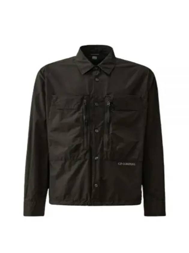 Cotton Popeline Over Long Sleeve Shirt Black - CP COMPANY - BALAAN 2