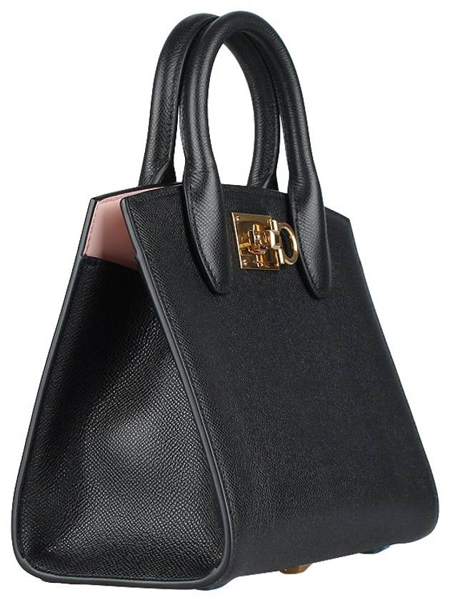 Gancini Studio Box Tote Bag Black Bonbon - SALVATORE FERRAGAMO - BALAAN 5