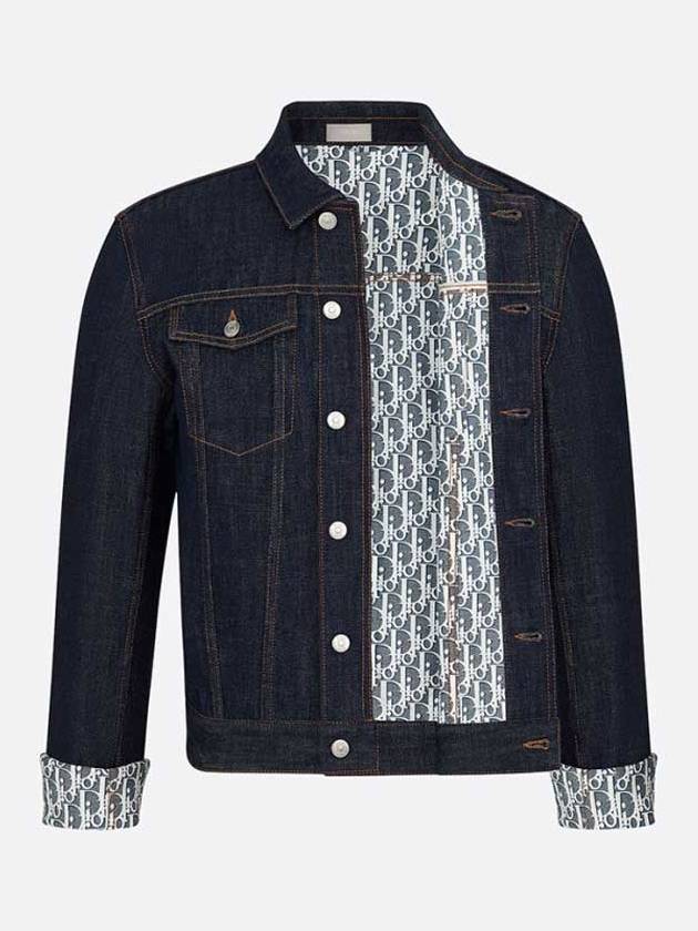 Oblique raw cotton denim jacket blue 013D482J226X - DIOR - BALAAN 3