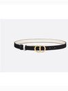 30 Montaigne Reversible Leather Belt Black White - DIOR - BALAAN.