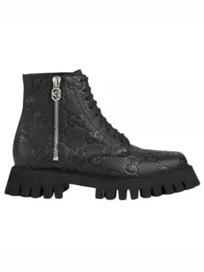 GG Supreme Leather Ankle Boots Black - GUCCI - BALAAN 2