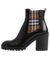 Check Panel Leather Ankle Chelsea Boots Black - BURBERRY - BALAAN 2