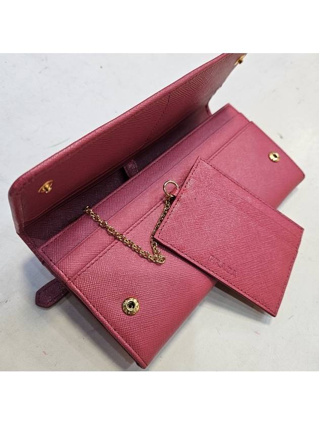 Saffiano 1MH132 pink long wallet - PRADA - BALAAN 4