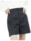 Bonded Mini Polyester Satin Shorts Black - AMI - BALAAN 5