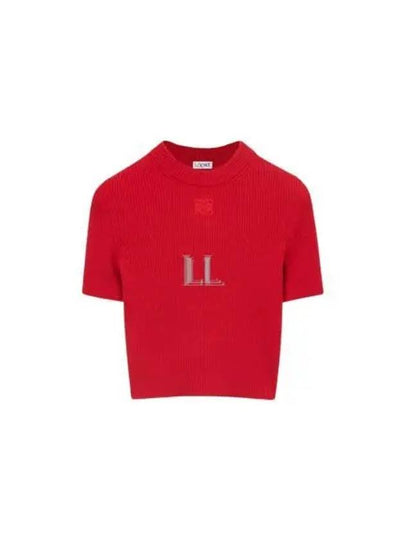 Cashmere Crop Knit Top Red - LOEWE - BALAAN 2