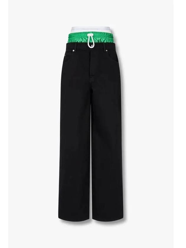 Layered banding denim pants black - ALEXANDER WANG - BALAAN 1