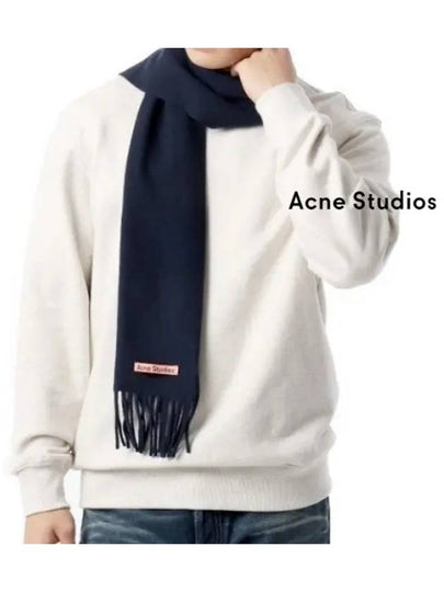 Wool Fringe Muffler Navy Blue - ACNE STUDIOS - BALAAN 2