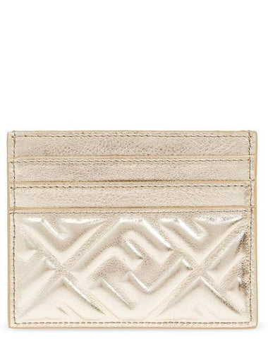 Baguette Leather Card Wallet Gold - FENDI - BALAAN 1