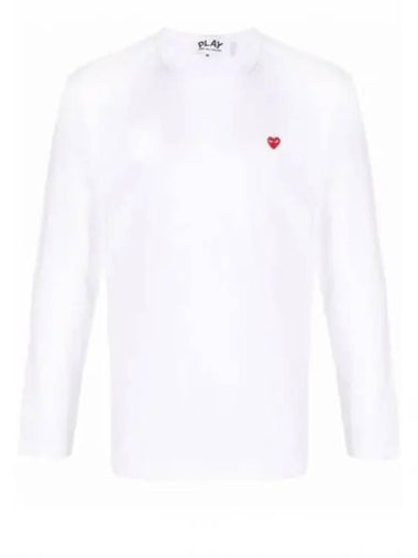 AX T308 051 2 P1T308 AZ Small Red Heart Waffen Long Sleeve T Shirt - COMME DES GARCONS - BALAAN 1