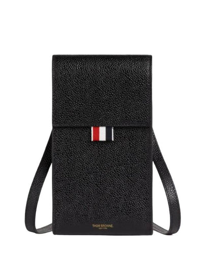 Three Stripes Strap Leather Phone Case Black - THOM BROWNE - BALAAN 2