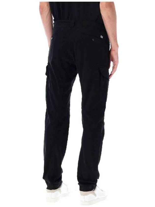 Stretch Sateen Cargo Straight Pants Black - CP COMPANY - BALAAN 4