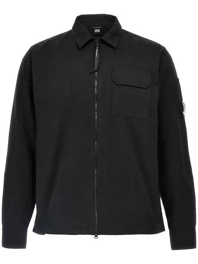 Full Zip Over Long Sleeve Shirt Black - CP COMPANY - BALAAN 2