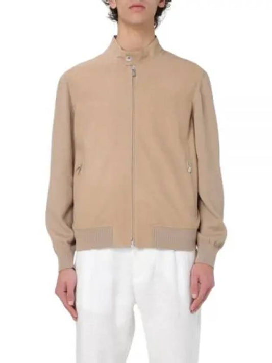 Knitted Sleeves Leather Jacket Beige - BRUNELLO CUCINELLI - BALAAN 2