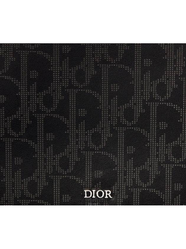 Oblique A5 Pouch Leather Clutch Bag Black - DIOR - BALAAN 3