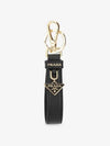 Saffiano Small Logo Charm Key Holder Black - PRADA - BALAAN 3