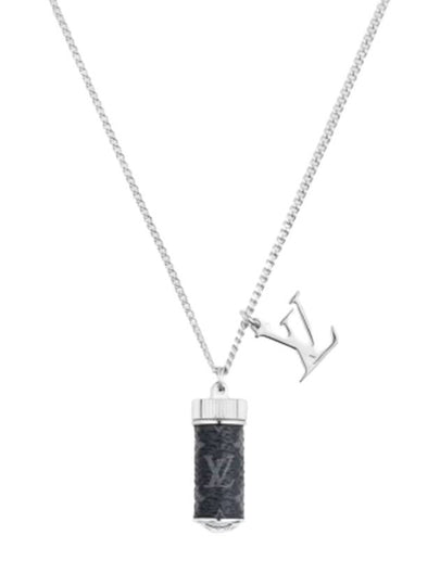 Men's Monogram Eclipse Charm Necklace Silver - LOUIS VUITTON - BALAAN 2