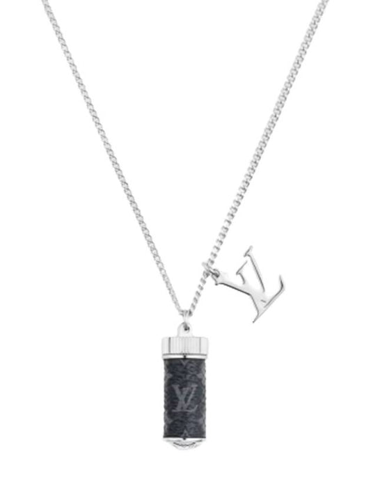 Men's Monogram Eclipse Charms Necklace Silver - LOUIS VUITTON - BALAAN 2