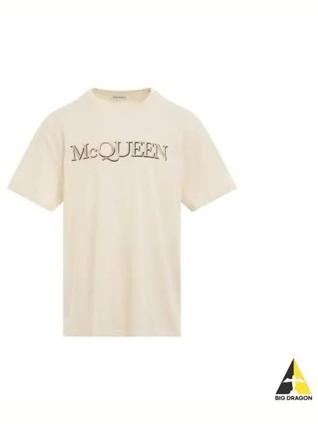 Embroidered short sleeve cream 649876 QUZ56 - ALEXANDER MCQUEEN - BALAAN 1