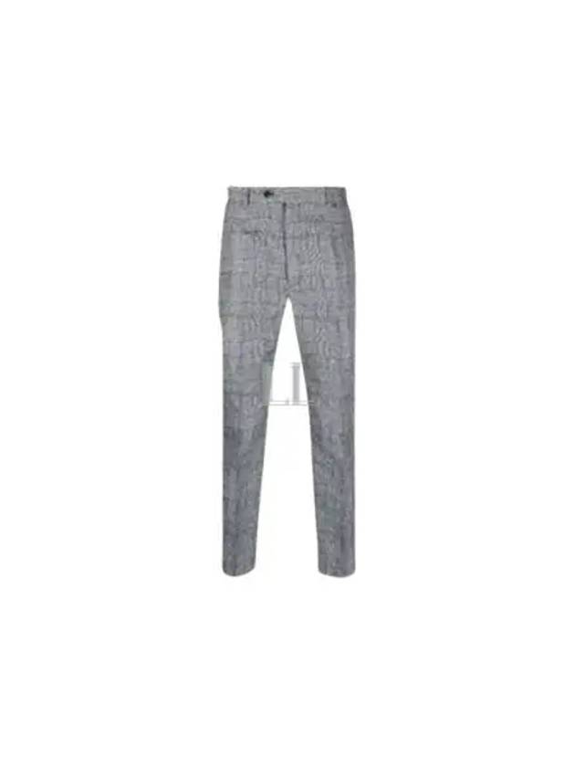 Wavy Check Suit Slacks Grey - KENZO - BALAAN 2