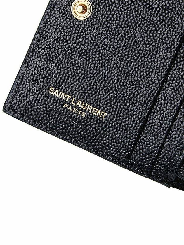 Cassandre Matelasse Grain De Poudre Embossed Leather Half Wallet Black - SAINT LAURENT - BALAAN 10