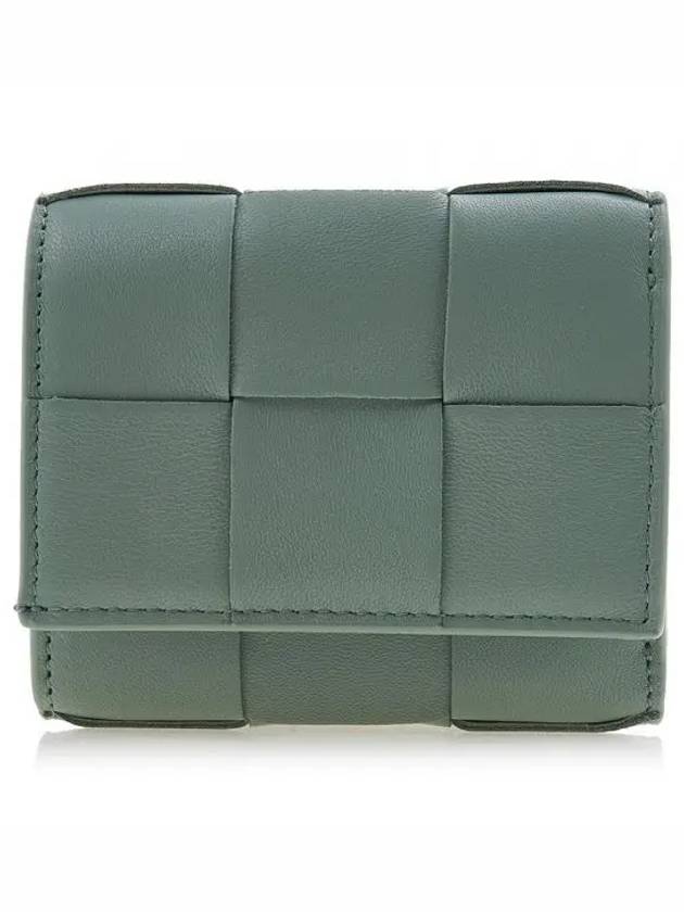 Intrecciato Tri-Fold Zipper Half Wallet Green - BOTTEGA VENETA - BALAAN 2