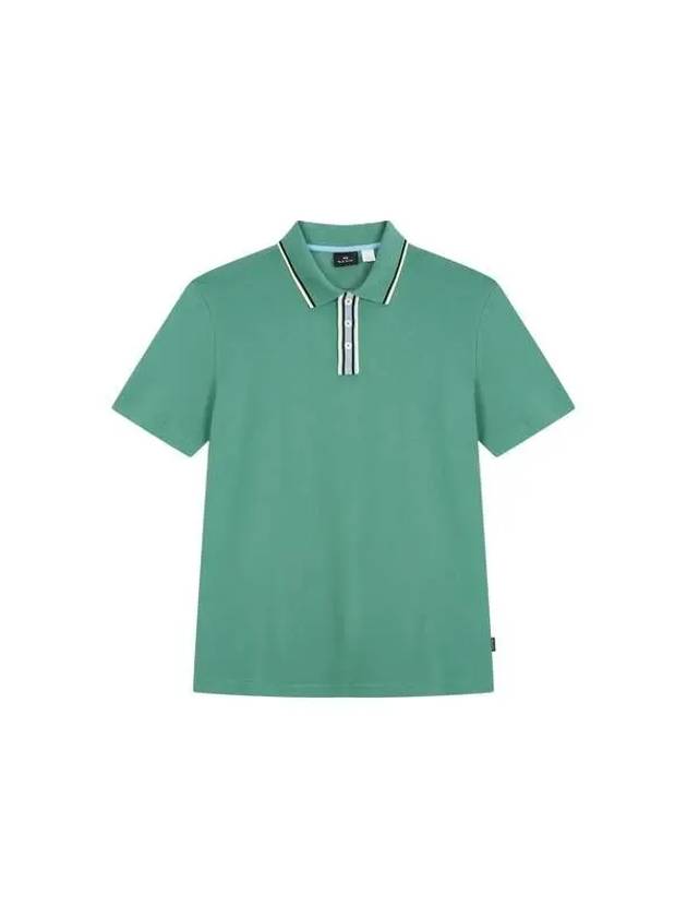 PS trimmed collar stretch polo shirt green 270575 - PAUL SMITH - BALAAN 1