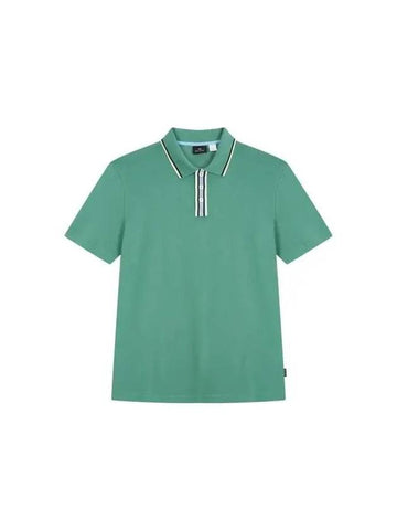 PS trimmed collar stretch polo shirt green 270575 - PAUL SMITH - BALAAN 1