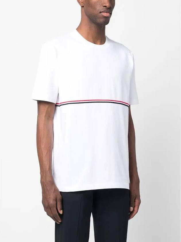 Midweight Jersey Short Sleeve T-Shirt White - THOM BROWNE - BALAAN 5