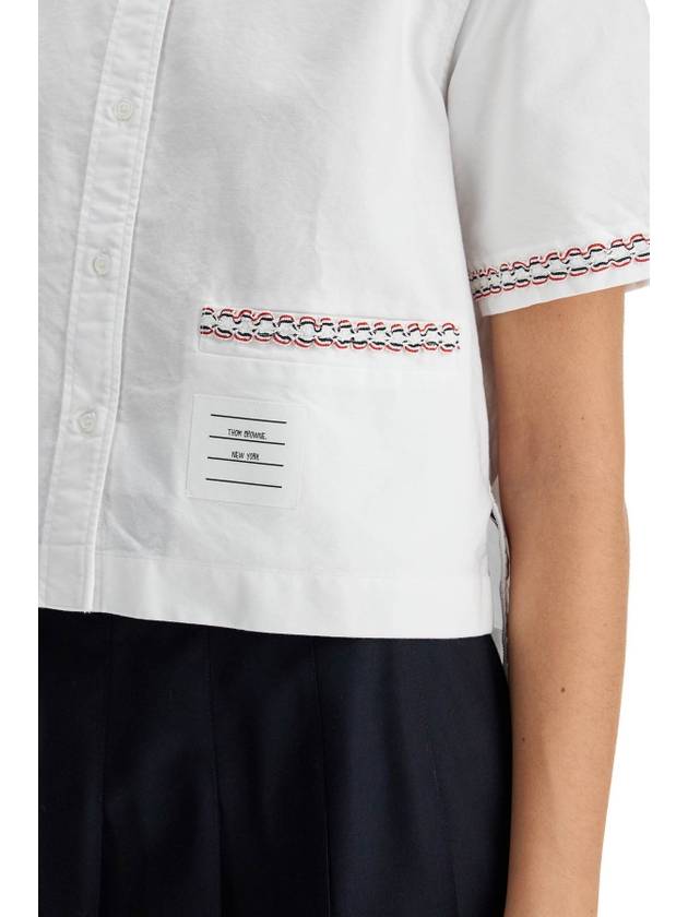 cropped oxford shirt for women - THOM BROWNE - BALAAN 4