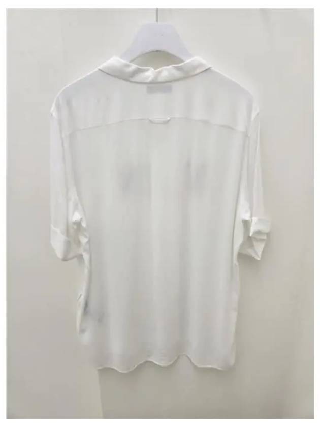 Men's VLTN Logo Viscose Short Sleeve Shirt White - VALENTINO - BALAAN.