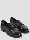 Triangle Logo Leather Loafers Black - PRADA - BALAAN 2