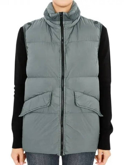 Kids Crinkle Reps Recycled Nylon Down Vest Pewter Grey - STONE ISLAND - BALAAN 2