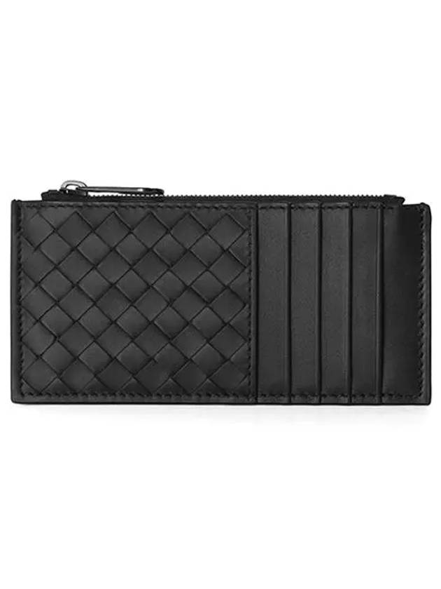 Intrecciato Zipper Card Wallet Black - BOTTEGA VENETA - BALAAN 3