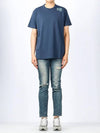 Shoulder Logo Round Short Sleeve T-Shirt Navy - STONE ISLAND - BALAAN 3