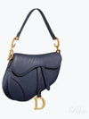 Saddle Grained Calfskin Shoulder Bag Navy - DIOR - BALAAN 2