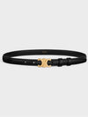 Triomphe Small Taurillon Leather Belt Black - CELINE - BALAAN 4