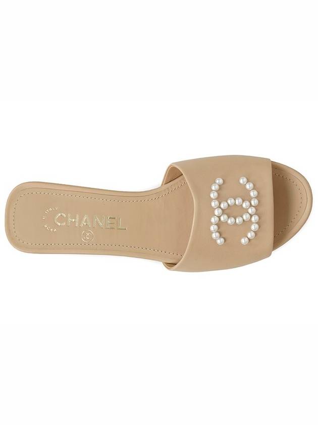 Beige Pearl CC Sandals Slippers G38360 - CHANEL - BALAAN 4